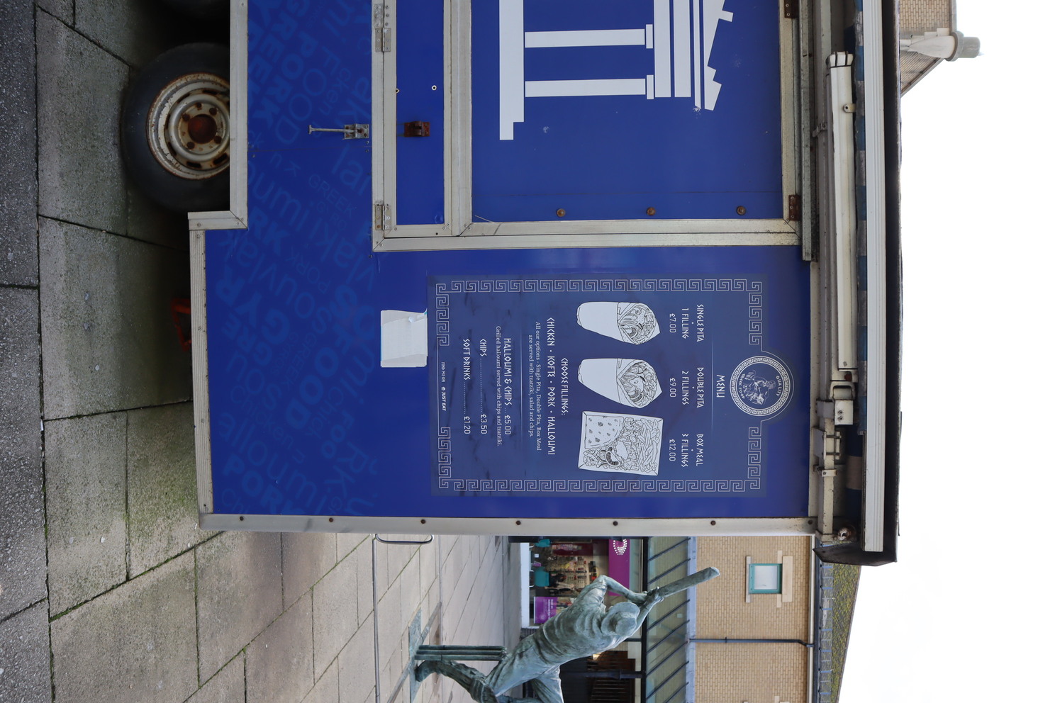 Hastings Town Centre Quality Greek Food Van Menu CloseUp