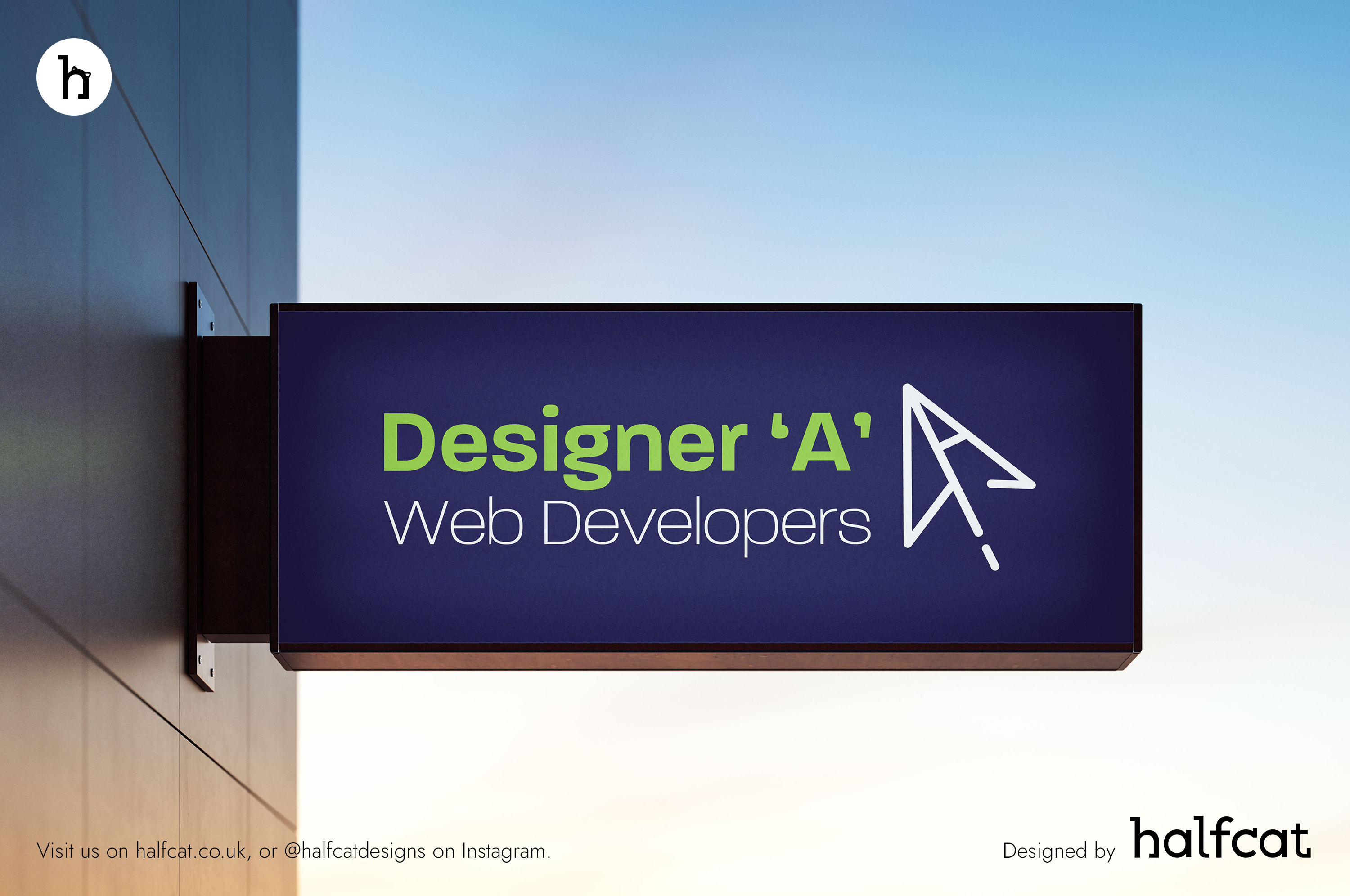 Logo for up and coming Web Design Service Business in Eastbourne, East Sussex, UK by Halfcat Design Services